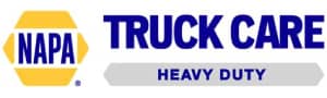 Image shows the NAPA Truck Care Heavy Duty logo for Cummins Automotive & DIesel Service, a diesel truck repair shop that services Ford, Dodge, GM, GMC, and Chevrolet trucks with NAPA heavy duty truck parts.